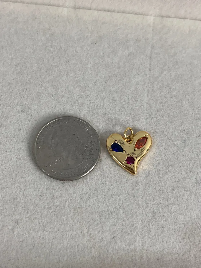 Charm Necklaces Heart color pave charm pau jewelry Charm Necklaces Heart color pave charm pau jewelry