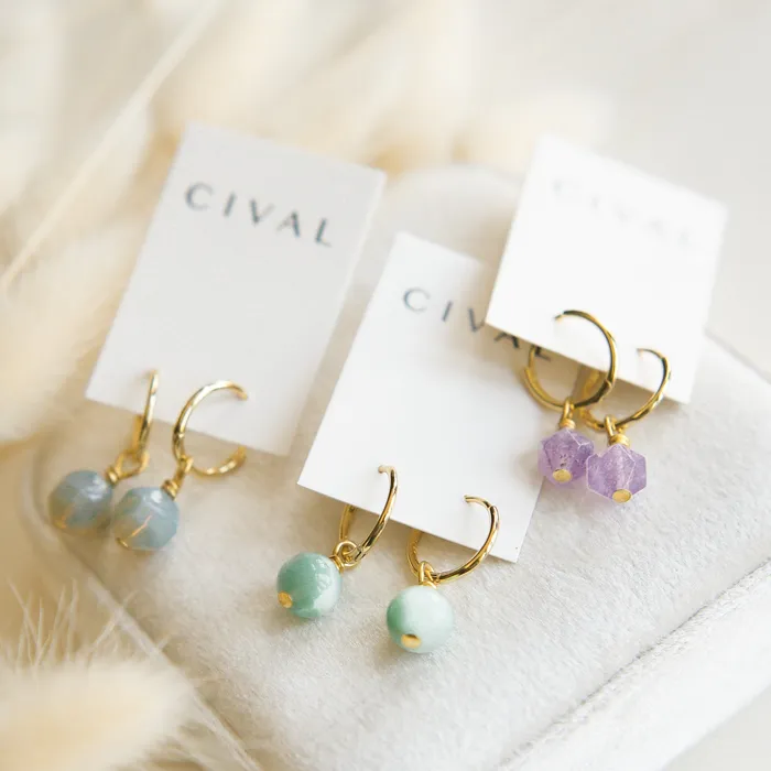 Cival Design Earrings Pearl Hoop Earrings