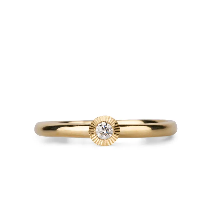 Corey Egan Medium Aurora Diamond Stacking Ring in Yellow Gold Rings