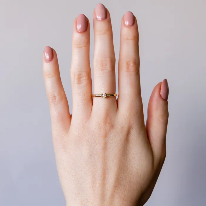 Corey Egan Medium Aurora Diamond Stacking Ring in Yellow Gold Rings