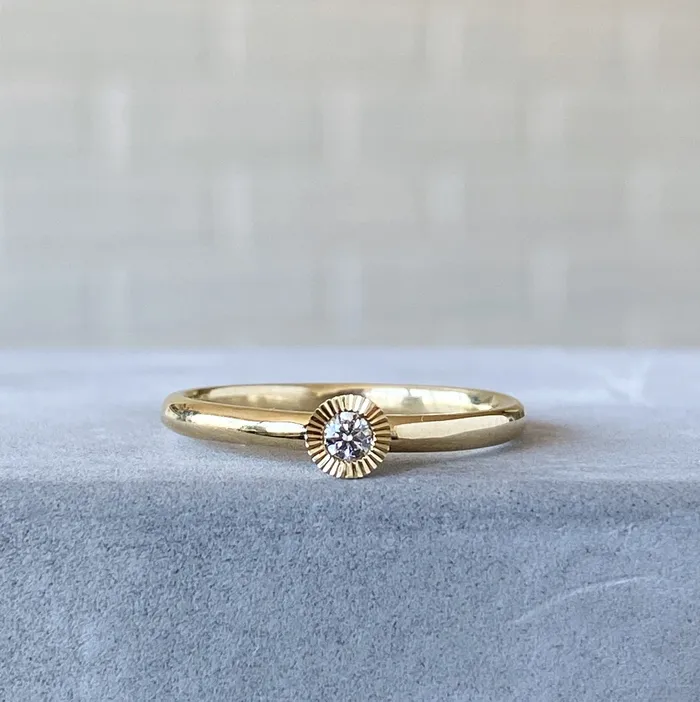 Corey Egan Medium Aurora Diamond Stacking Ring in Yellow Gold Rings