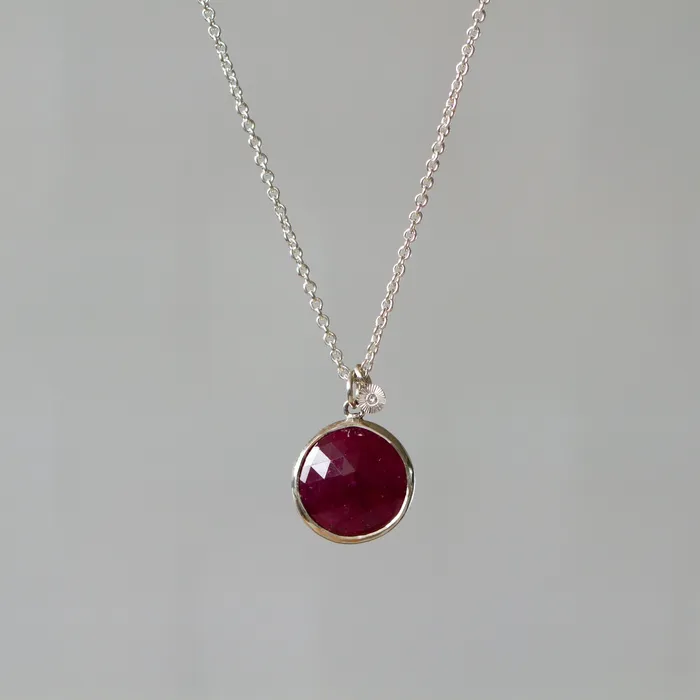 Corey Egan Necklaces Rose Cut Ruby Sterling Silver Theia Necklace