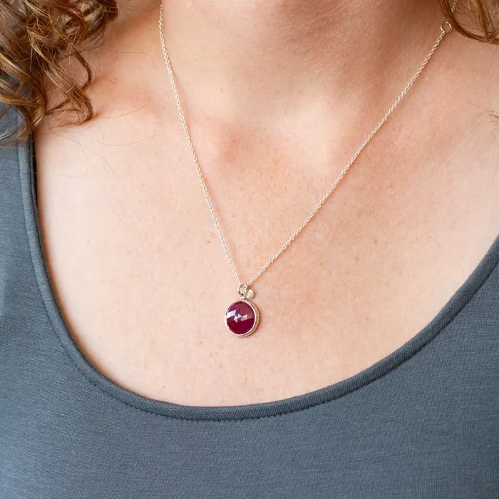 Corey Egan Necklaces Rose Cut Ruby Sterling Silver Theia Necklace