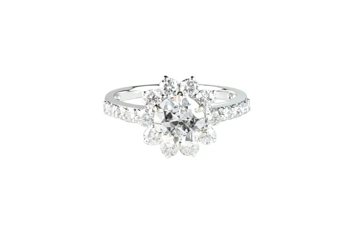 Crown Jewels Coin 2 ctw VintageStyle Diamond Engagement Ring 18k Rings