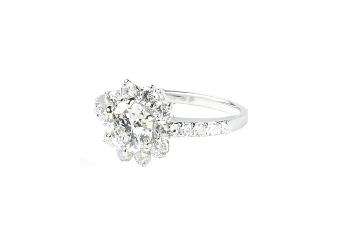 Crown Jewels Coin 2 ctw VintageStyle Diamond Engagement Ring 18k Rings