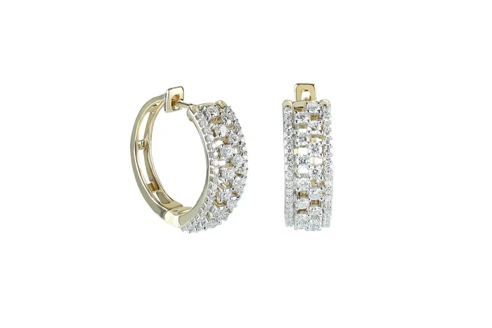 Crown Jewels Coin Earrings 1 ctw Diamond Earrings 14k Gold