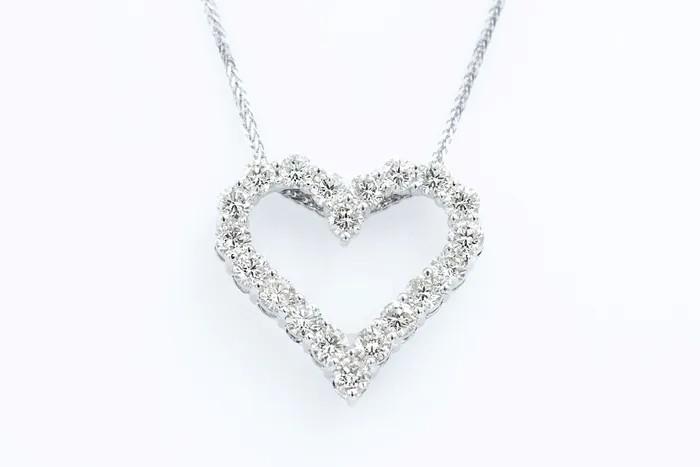 Crown Jewels Coin Necklaces 2 ct Diamond Heart Necklace