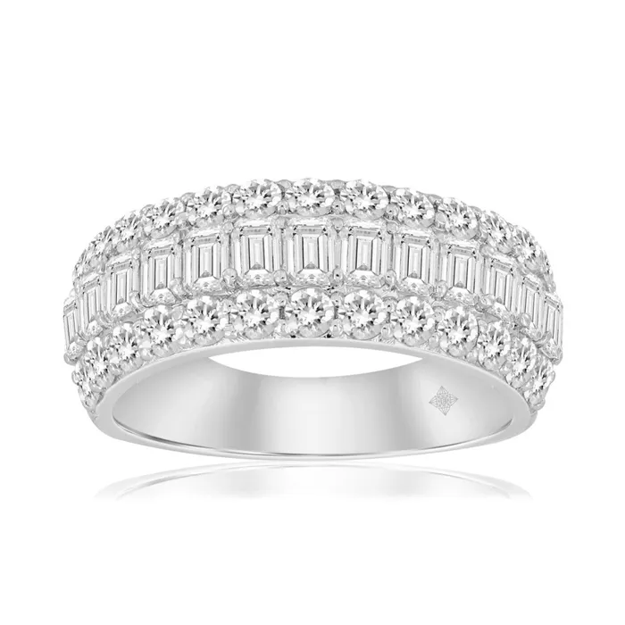 Crown Jewels Coin Rings 14K WHITE GOLD 2 12CT ROUNDEMERALD DIAMOND LADIES BAND Crown Jewels Coin Rings 14K WHITE GOLD 2 12CT ROUNDEMERALD DIAMOND LADIES BAND