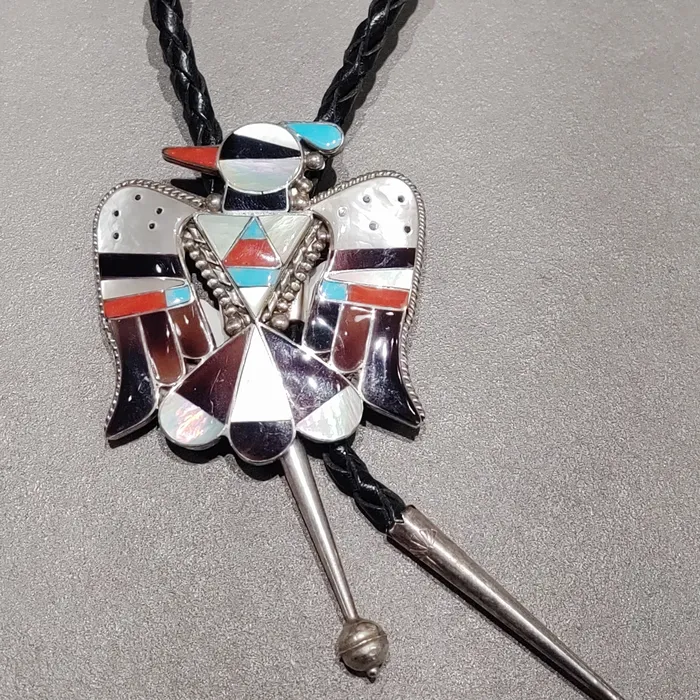 Crown Jewels Coin Rings Bobbie and Corrine Shack Zuni Thunderbird Sterling Silver Bolo Handmade Native American Crown Jewels Coin Rings Bobbie and Corrine Shack Zuni Thunderbird Sterling Silver Bolo Handmade Native American