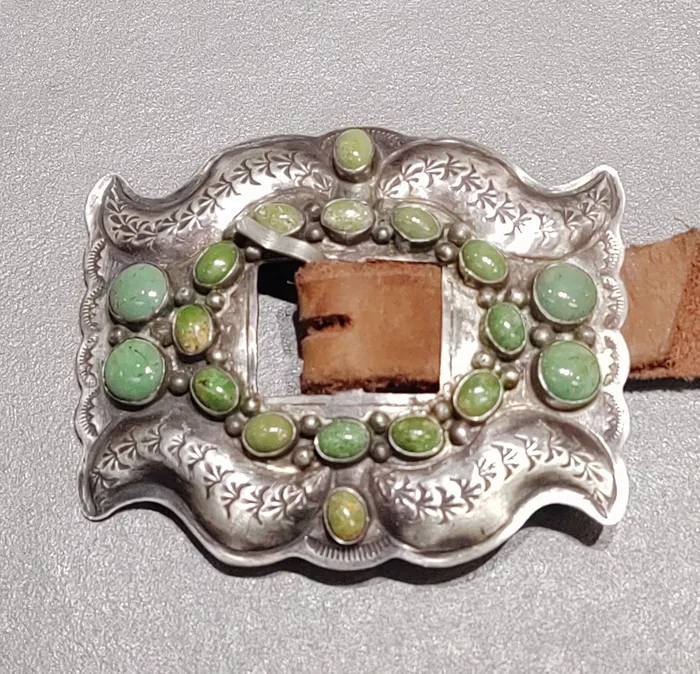 Crown Jewels Coin Rings Daniel Martinez Navajo Green Turquoise Sterling Silver Concho Belt Handmade Native American