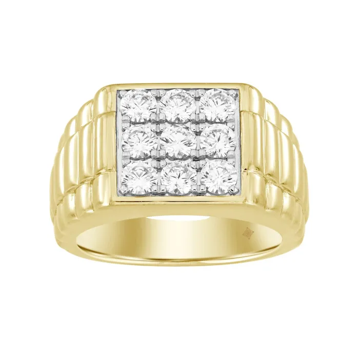 Crown Jewels Coin Rings MENS RING 1 12CT ROUND DIAMOND 14K YELLOW GOLD Crown Jewels Coin Rings MENS RING 1 12CT ROUND DIAMOND 14K YELLOW GOLD