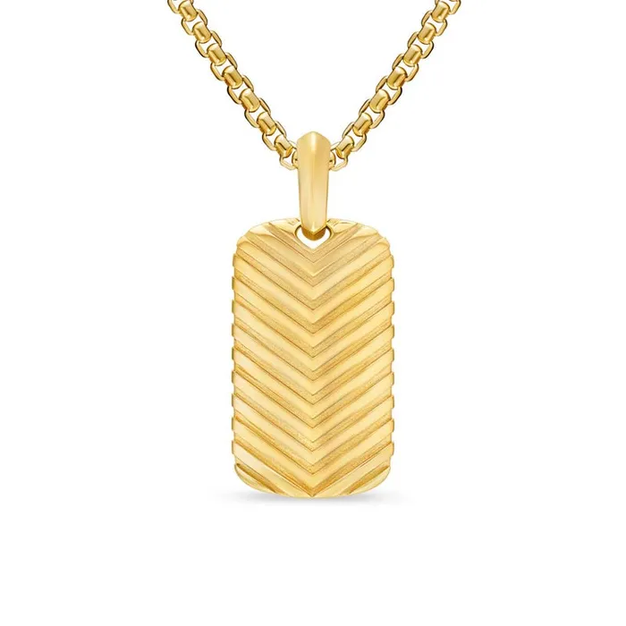 DAVID YURMAN INC PreStyled Sets David Yurman Chevron Tag in 18K Yellow Gold 27mm DAVID YURMAN INC PreStyled Sets David Yurman Chevron Tag in 18K Yellow Gold 27mm