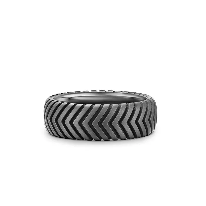 DAVID YURMAN INC Rings Chevron Band Ring in Titanium 8mm