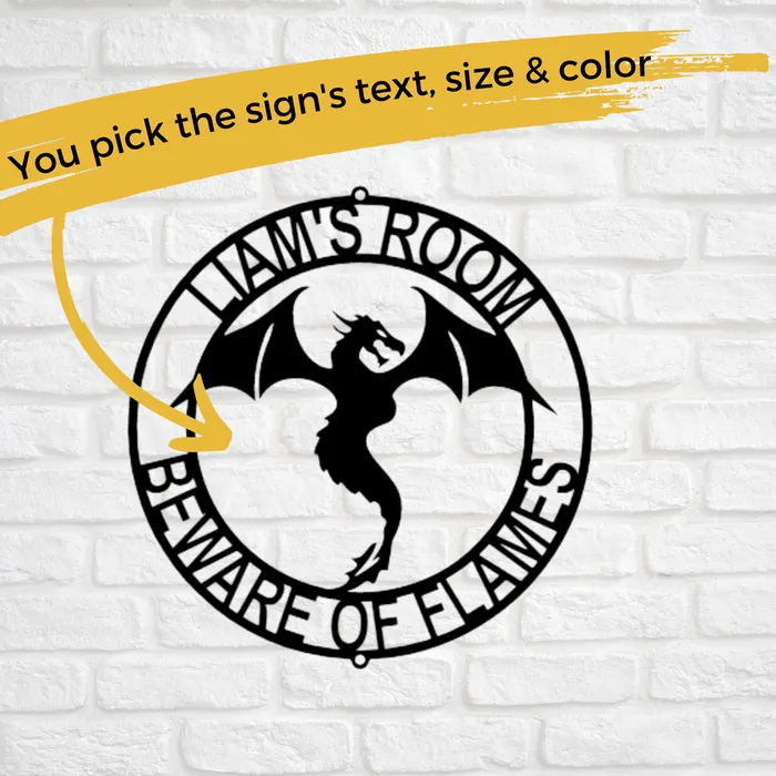 Dragon Sign Personalized Metal Name Sign Ring of Text Monogram My Easy Monogram Rings