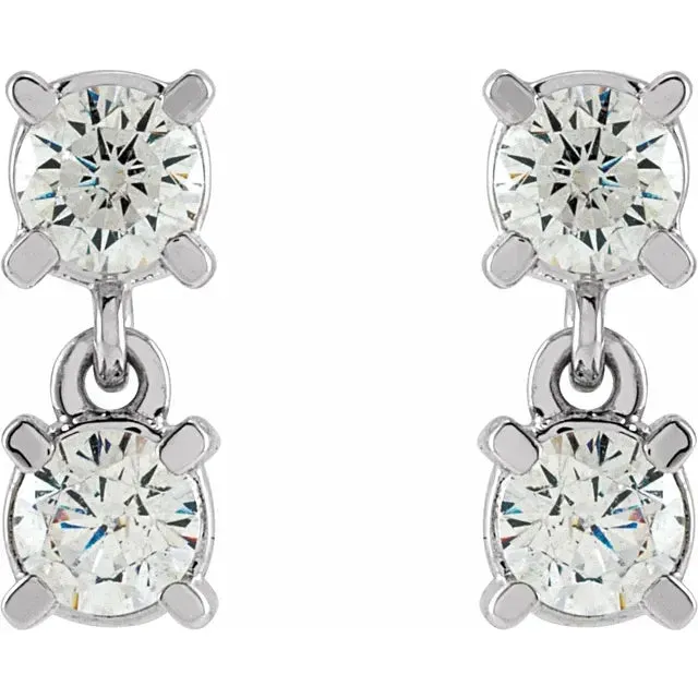 Earrings 302 Fine Jewelry TwoStone LabGrown Diamond Stud Drop Dangle Earrings Solid 14K White Yellow Rose Gold Earrings 302 Fine Jewelry TwoStone LabGrown Diamond Stud Drop Dangle Earrings Solid 14K White Yellow Rose Gold