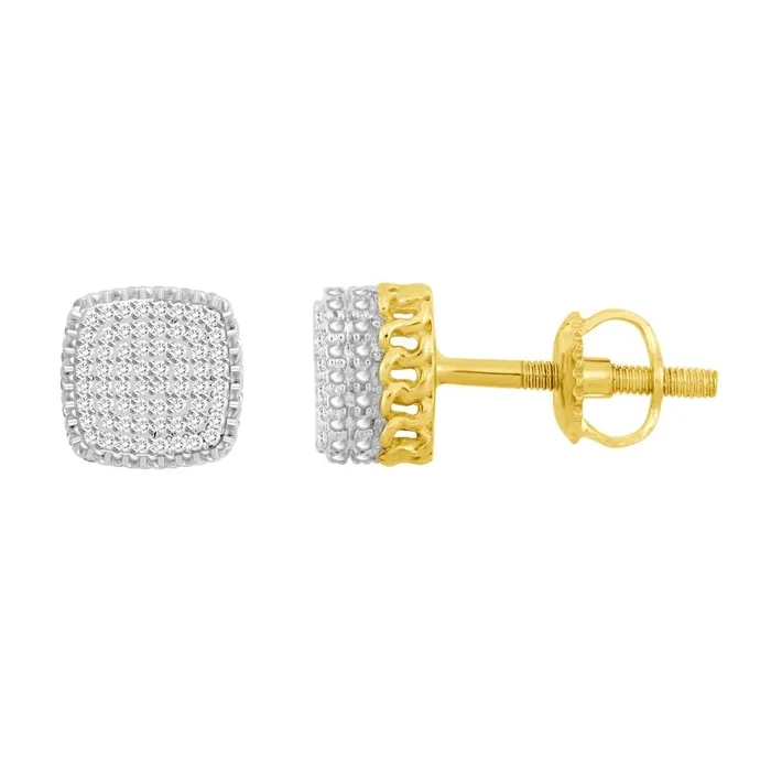Earrings AV LADIES EARRINGS 025CT ROUND DIAMOND 10K YELLOW GOLD