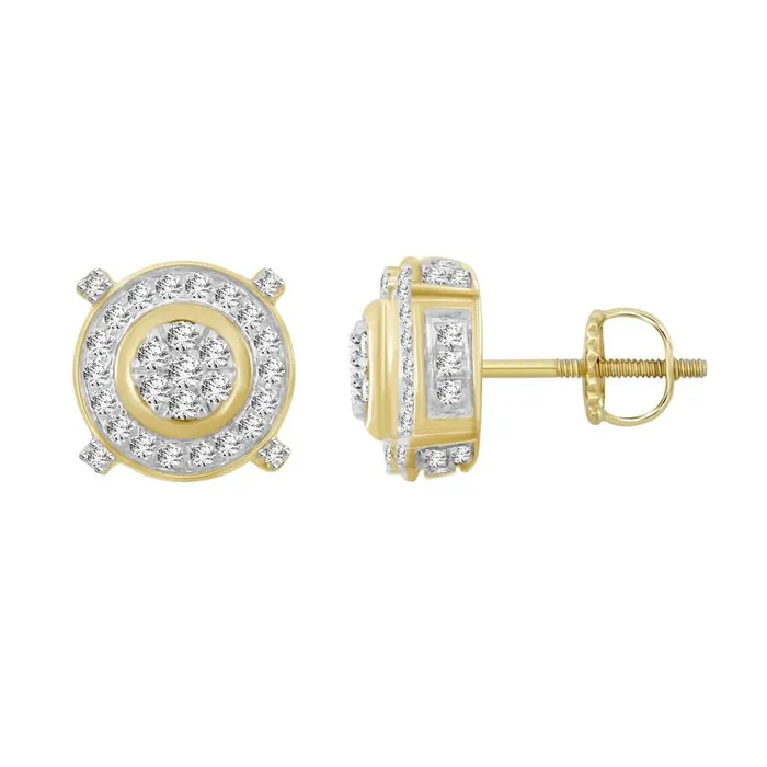 Earrings AV LADIES STUD EARRINGS 025CT ROUND DIAMOND 10K YELLOW GOLD