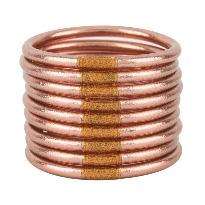 Earrings BudhaGirl All Weather Bangles Rose Gold Serenity Prayer