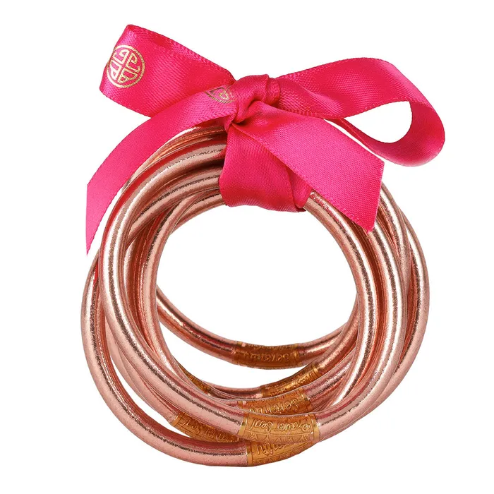 Earrings BudhaGirl All Weather Bangles Rose Gold Serenity Prayer