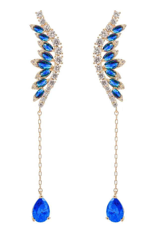 Earrings Eye Candy LA Fleet Earrings Blue