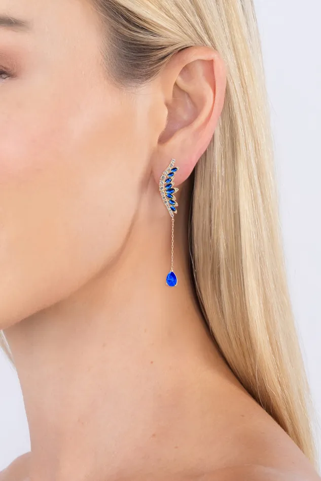 Earrings Eye Candy LA Fleet Earrings Blue