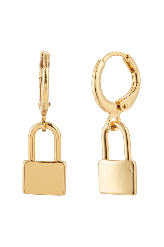 Earrings Eye Candy LA Lock Huggie Earrings