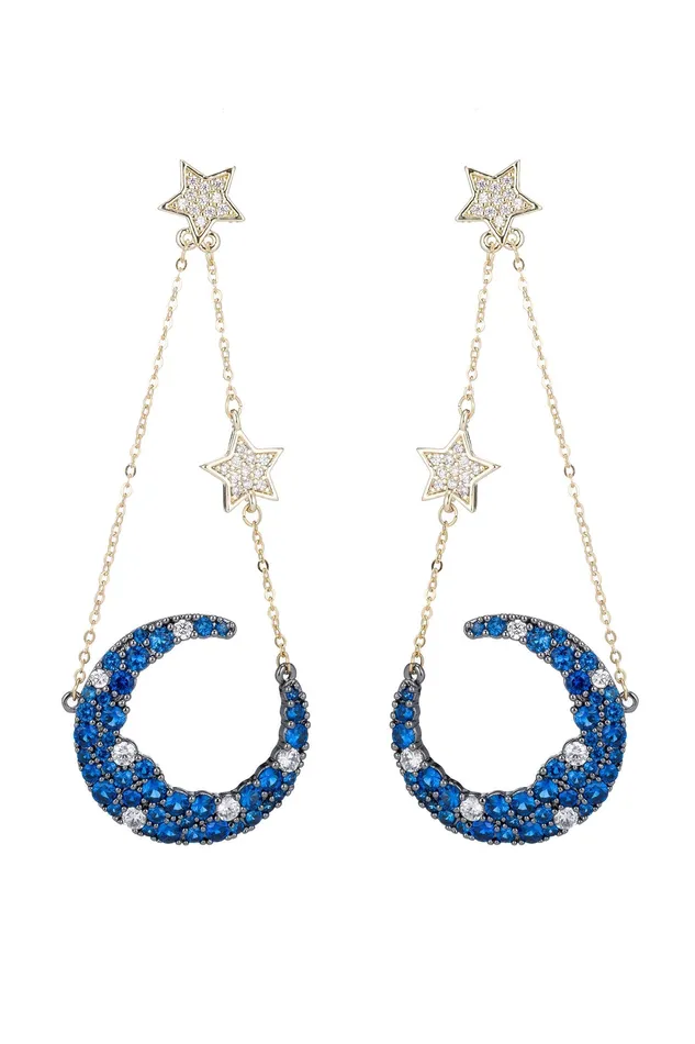 Earrings Eye Candy LA Nevaeh Earrings Blue