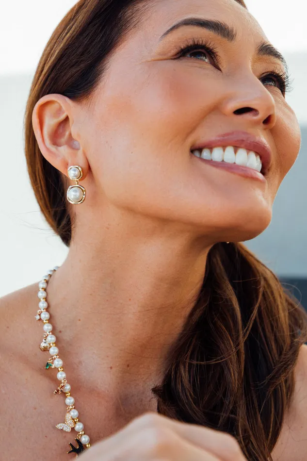 Earrings Eye Candy LA Pearla Drop Earrings
