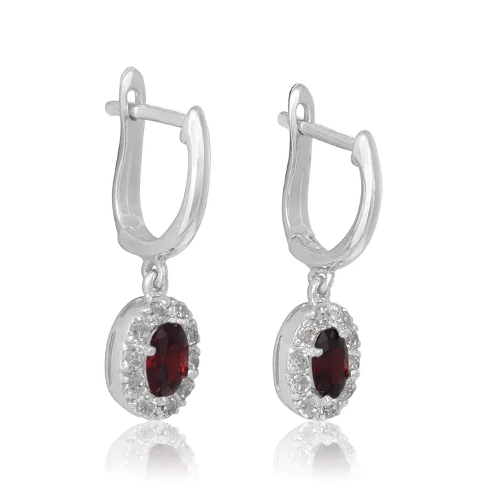 Earrings EZ5010 Callista Oval Cut Leverback CZ Earrings Teeda