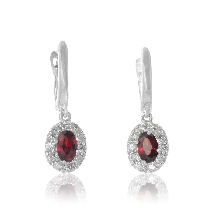 Earrings EZ5010 Callista Oval Cut Leverback CZ Earrings Teeda