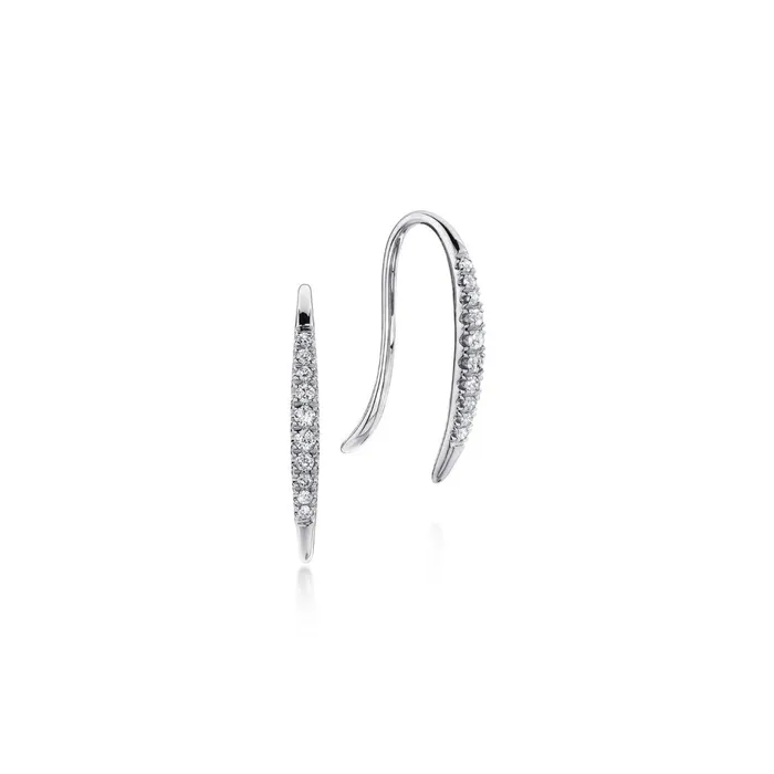 Earrings GABRIEL CO Gabriel 14K White Gold 11ctw Fancy Dangle Style Diamond Earrings