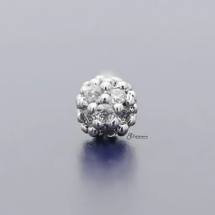 Earrings Glitters Micro CZ Paved Half Ball Tragus Cartilage Earring Stud