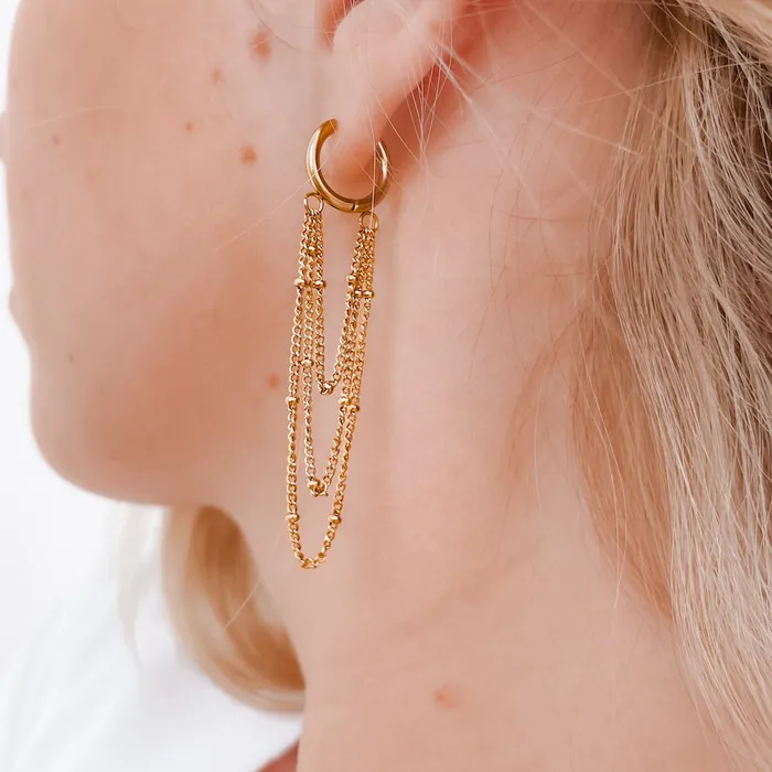 Earrings Jewelry Chain Drop Huggie Hoop Earrings WATERPROOF Wholesale