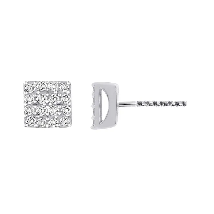Earrings LADIES EARRING 050CT ROUND DIAMOND 10K WHITE GOLD AV