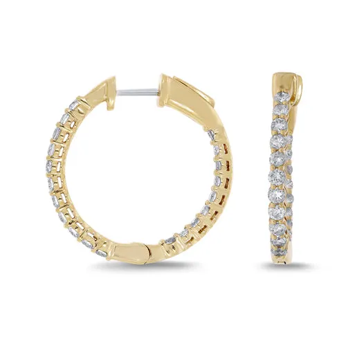 Earrings MALAKAN DIAMOND CO 14K Yellow Gold 154ctw Fancy Hoop Style Lab Grown Diamond Earrings Earrings MALAKAN DIAMOND CO 14K Yellow Gold 154ctw Fancy Hoop Style Lab Grown Diamond Earrings