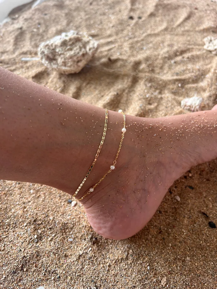 Earrings pau jewelry Dainty pearl anklet