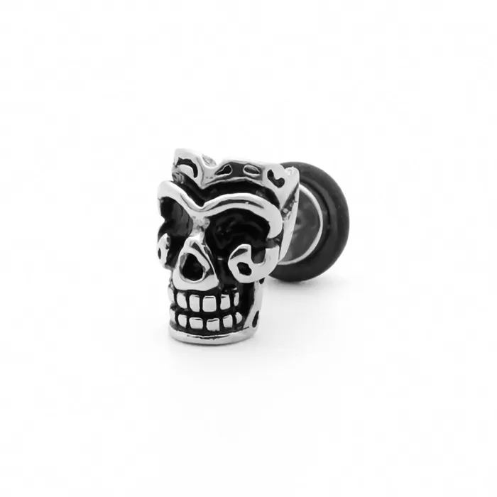 Earrings Stainless Steel Skull Fake Plug Earring Glitters