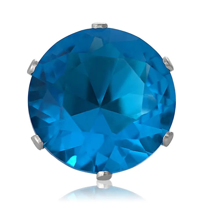 Earrings Teeda EZ2110 Round CZ Stud Earrings 12mm