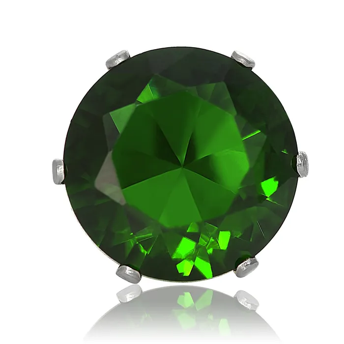 Earrings Teeda EZ2110 Round CZ Stud Earrings 12mm