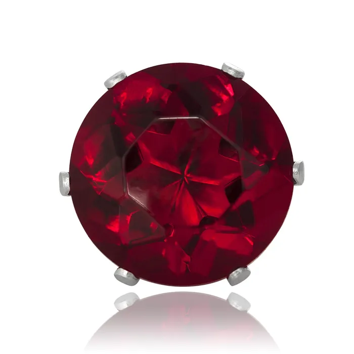 Earrings Teeda EZ2110 Round CZ Stud Earrings 12mm
