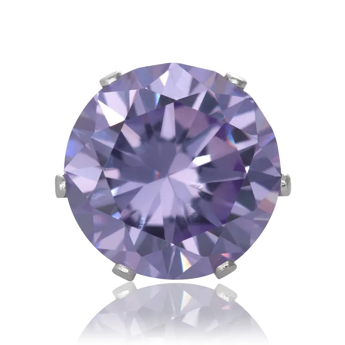 Earrings Teeda EZ2110 Round CZ Stud Earrings 12mm