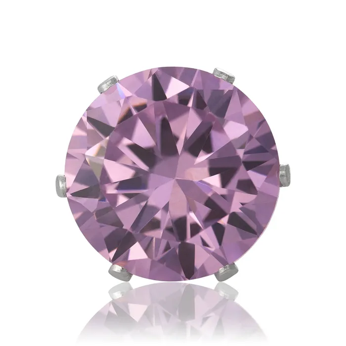 Earrings Teeda EZ2110 Round CZ Stud Earrings 12mm