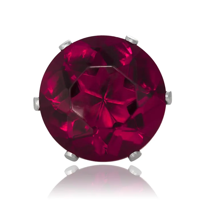 Earrings Teeda EZ2110 Round CZ Stud Earrings 12mm