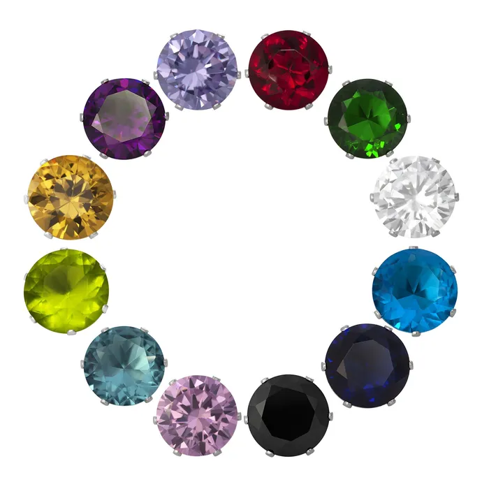 Earrings Teeda EZ2110 Round CZ Stud Earrings 12mm