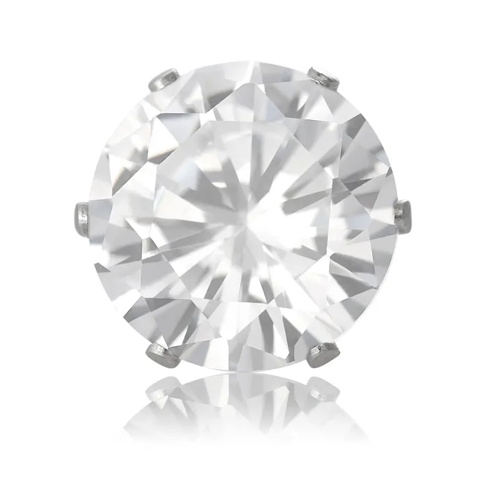 Earrings Teeda EZ2110 Round CZ Stud Earrings 12mm