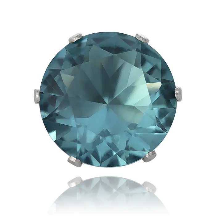 Earrings Teeda EZ2110 Round CZ Stud Earrings 12mm