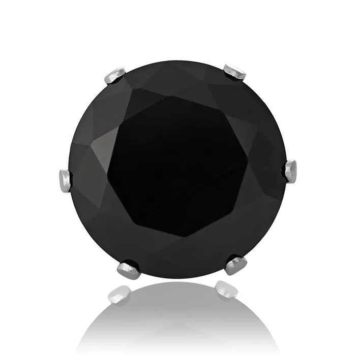 Earrings Teeda EZ2110 Round CZ Stud Earrings 12mm