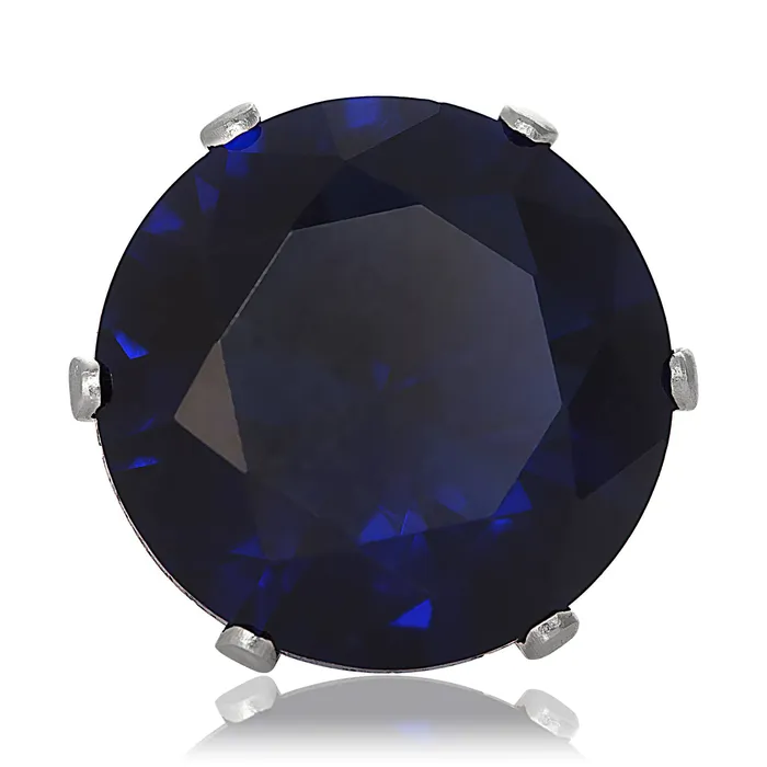 Earrings Teeda EZ2110 Round CZ Stud Earrings 12mm