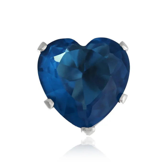 Earrings Teeda EZ2210 Heart CZ Stud Earrings 7mm