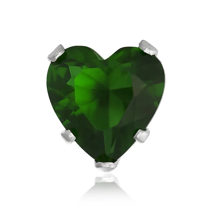 Earrings Teeda EZ2210 Heart CZ Stud Earrings 7mm